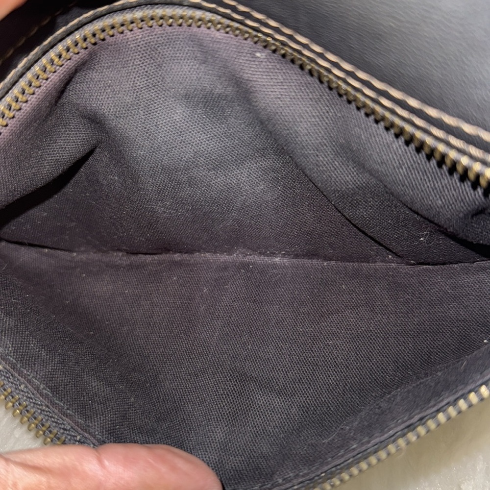 Fossil Black Leather Messenger Shoulder Bag - Picture 12 of 16